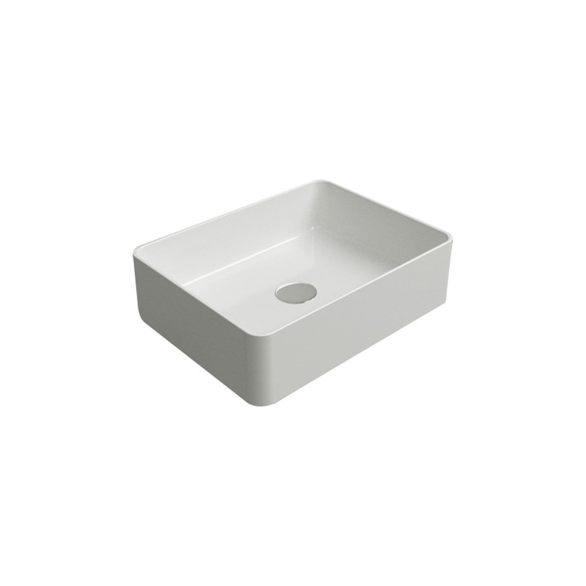 Newarc Silver Slim Tezgah Üstü Lavabo Mat Beyaz 50X38X14Cm 5011-Mw resmi
