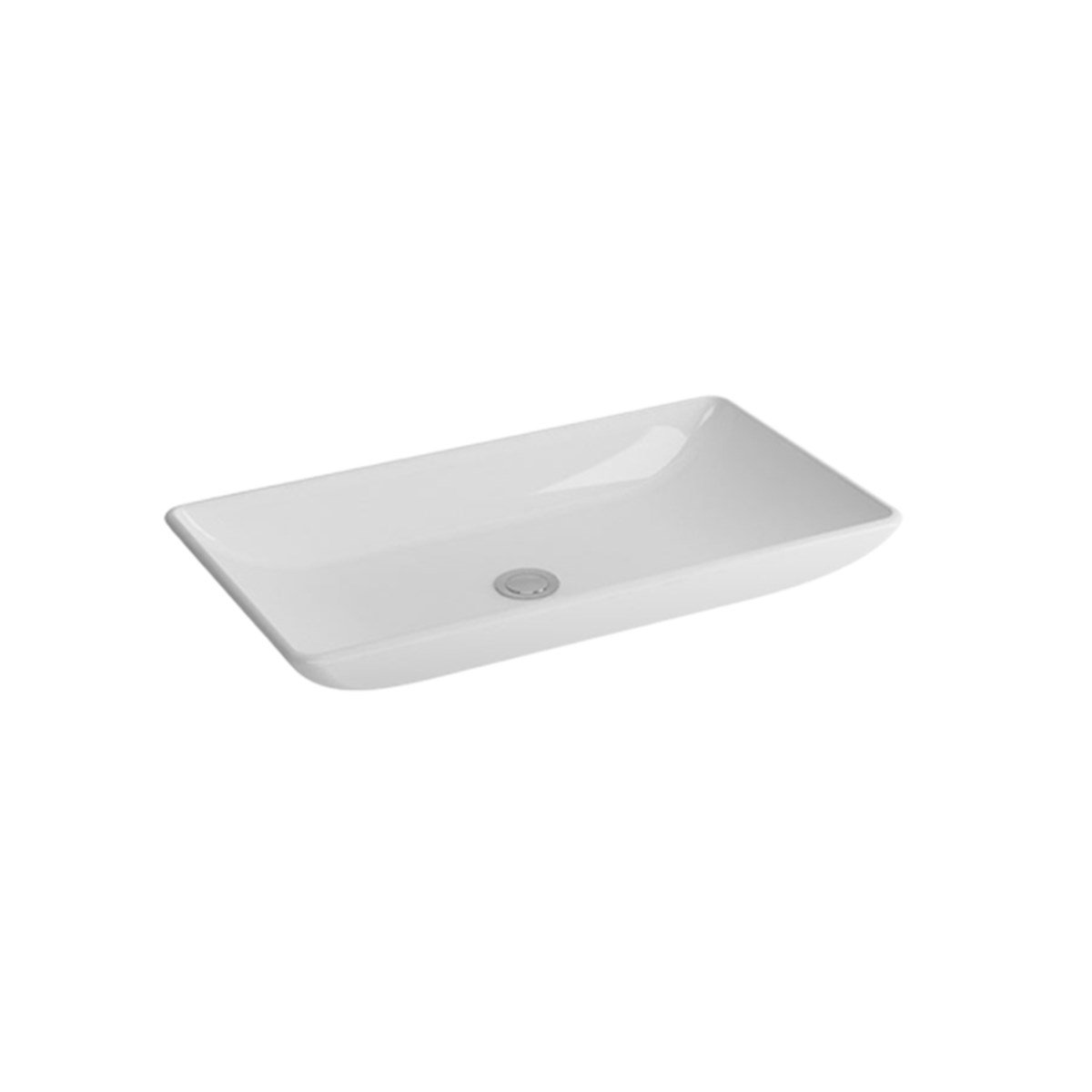 Newarc Domino Tezgah Üstü Lavabo Mat Beyaz 70X40X13,5Cm 5019-Mw resmi