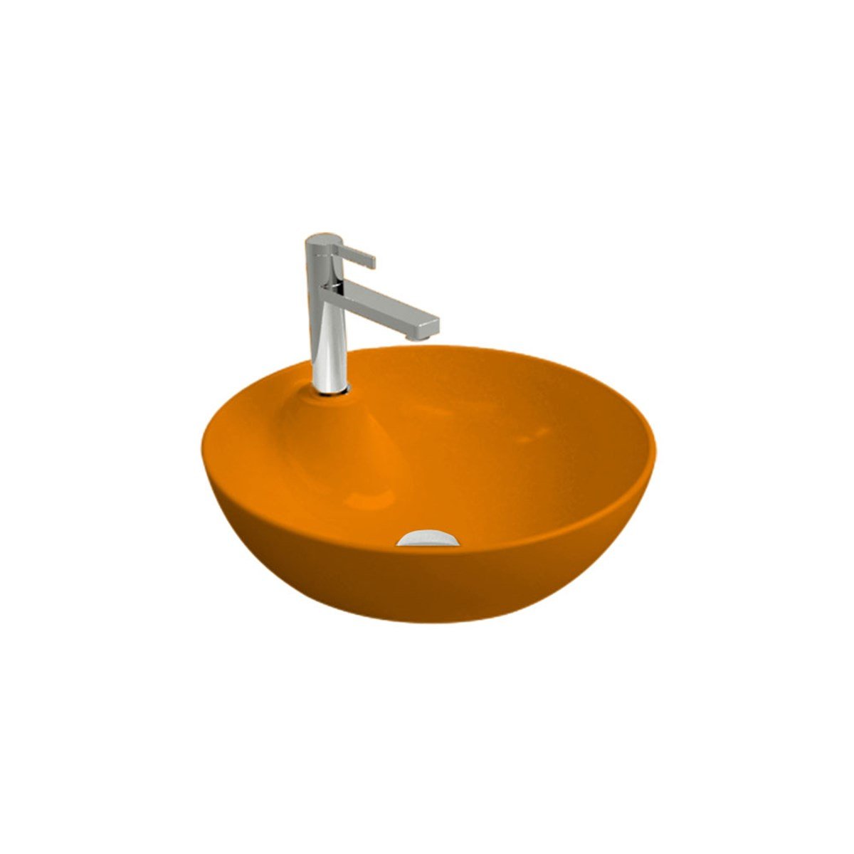 Newarc Newart Tezgah Üstü Batarya Delikli Lavabo Parlak Turuncu 42,5X15,5Cm 5010Bt-O resmi