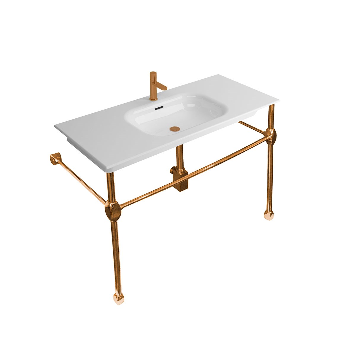 Newarc Elite Rose Altın Ayaklı Lavabo 80Cm Elt.A080Rg resmi