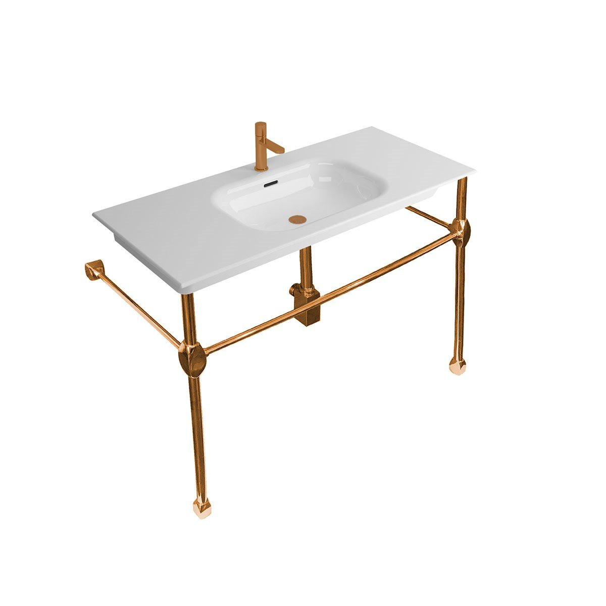 Newarc Natural Rose Altın Ayaklı Lavabo 120Cm Nat.A120Rg resmi