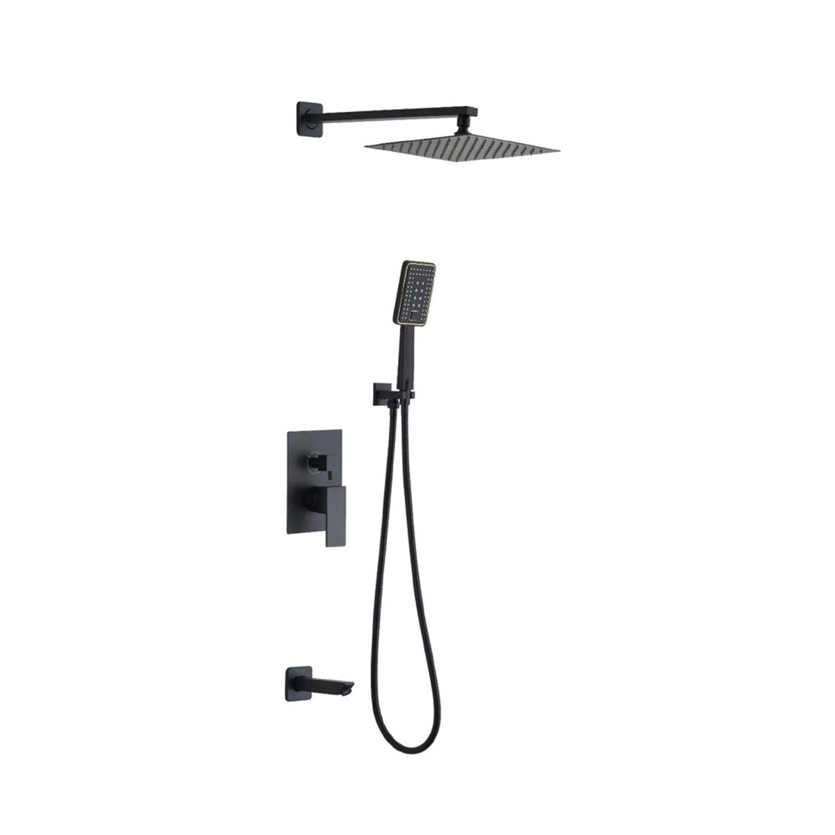 Newarc Aqua Ankastre Banyo Seti 3 Yönlü Siyah 941111Sb resmi