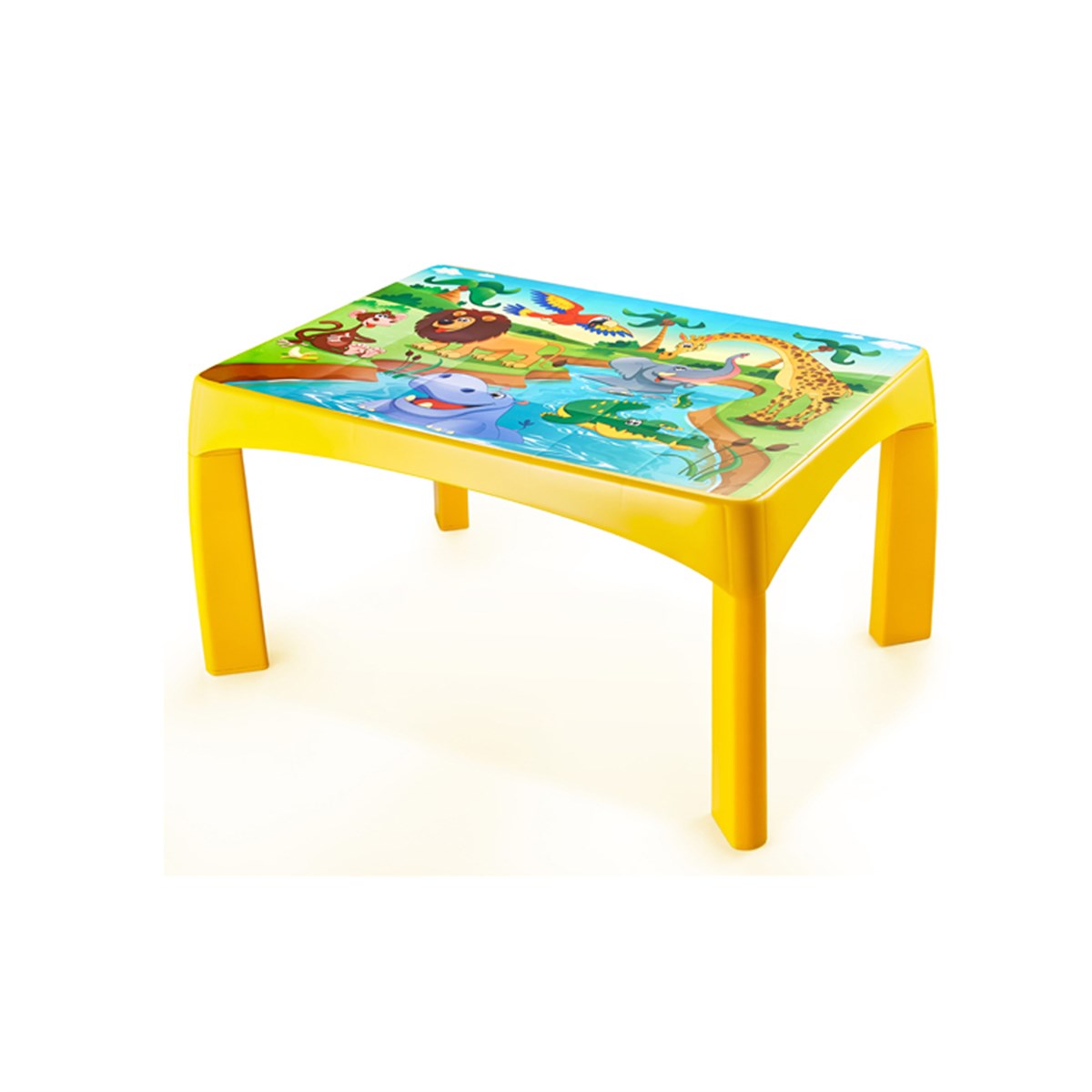 Şenyayla Desenli Çocuk Oyun Masası 70X100 cm Sarı 2592 resmi