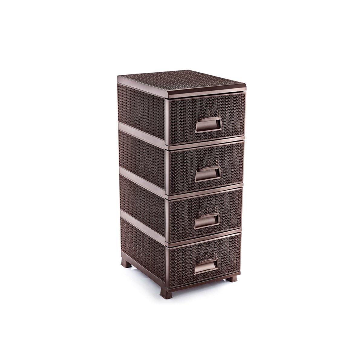 Şenyayla Örgü Desenli Komidin 4 Katlı Kahve 4553 resmi