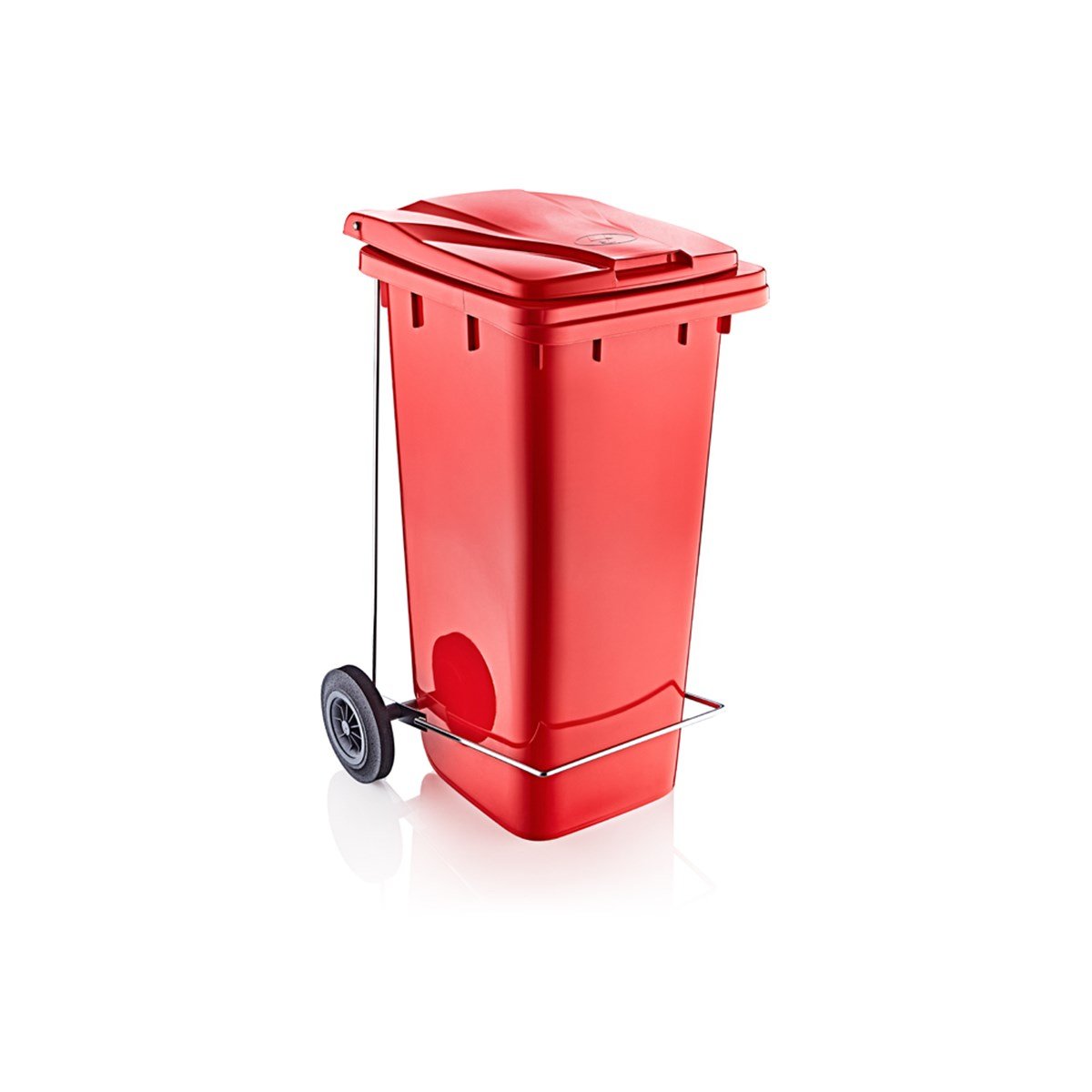 Şenyayla 120 Lt Tekerlekli Pedallı Çöp Konteyneri Kırmızı 6507 resmi