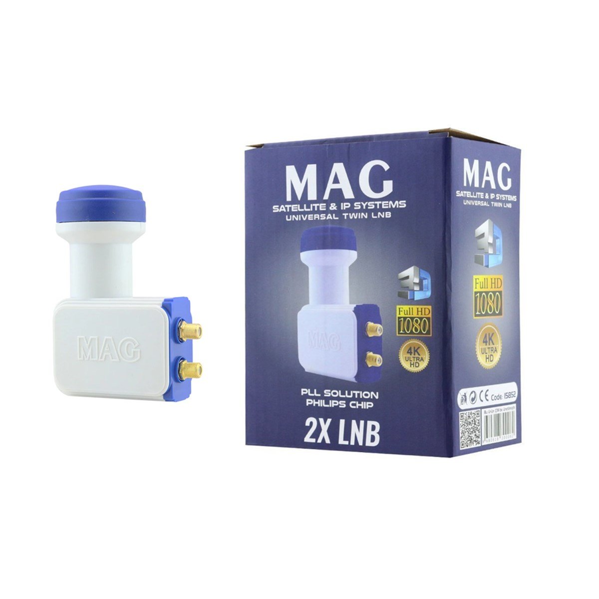 Mag Çiftli Twin Lnb Altın Uçlu Philips Chip 0.1Db resmi