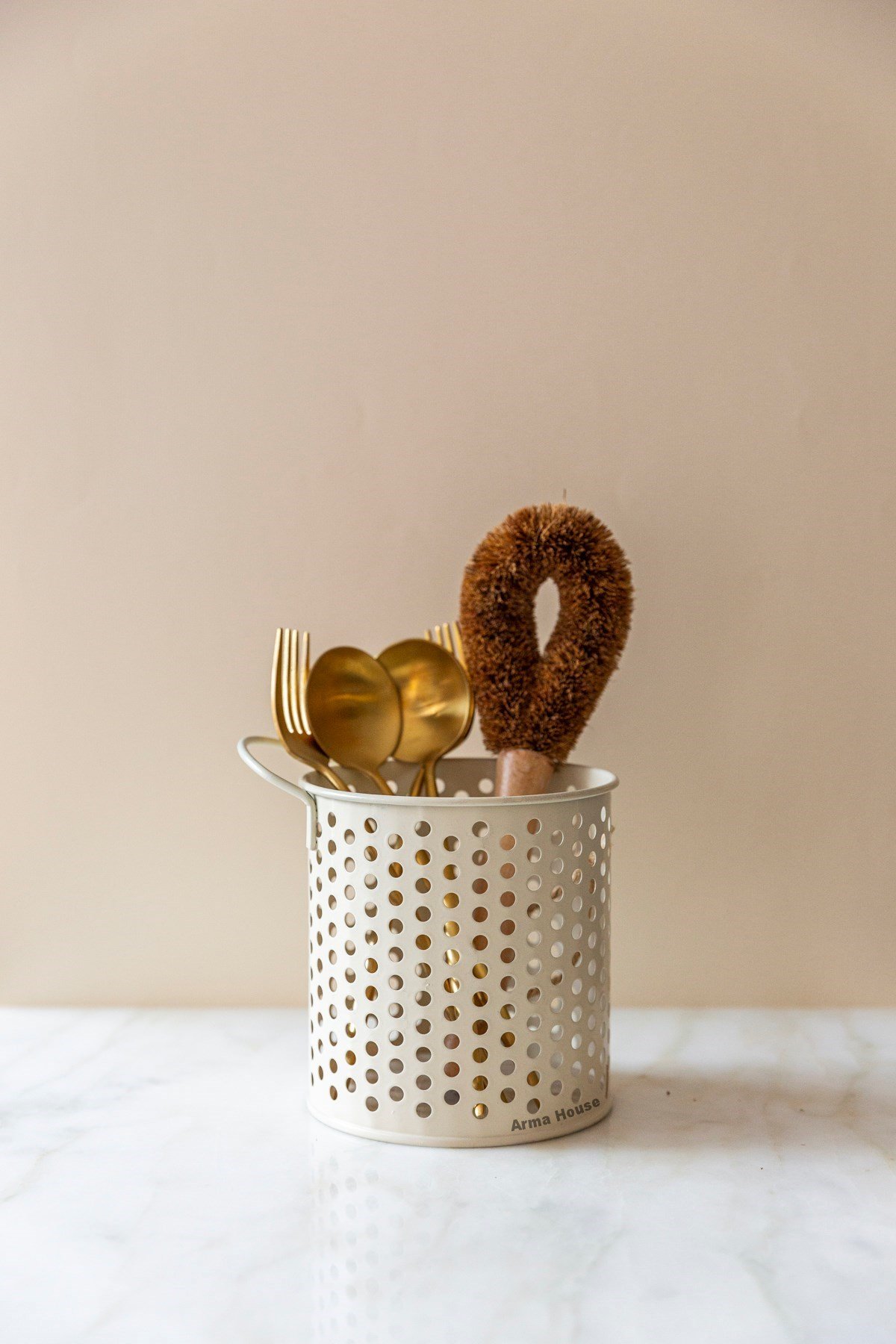 Krem Tel Kuluplu Kaşıklık 12 cm resmi