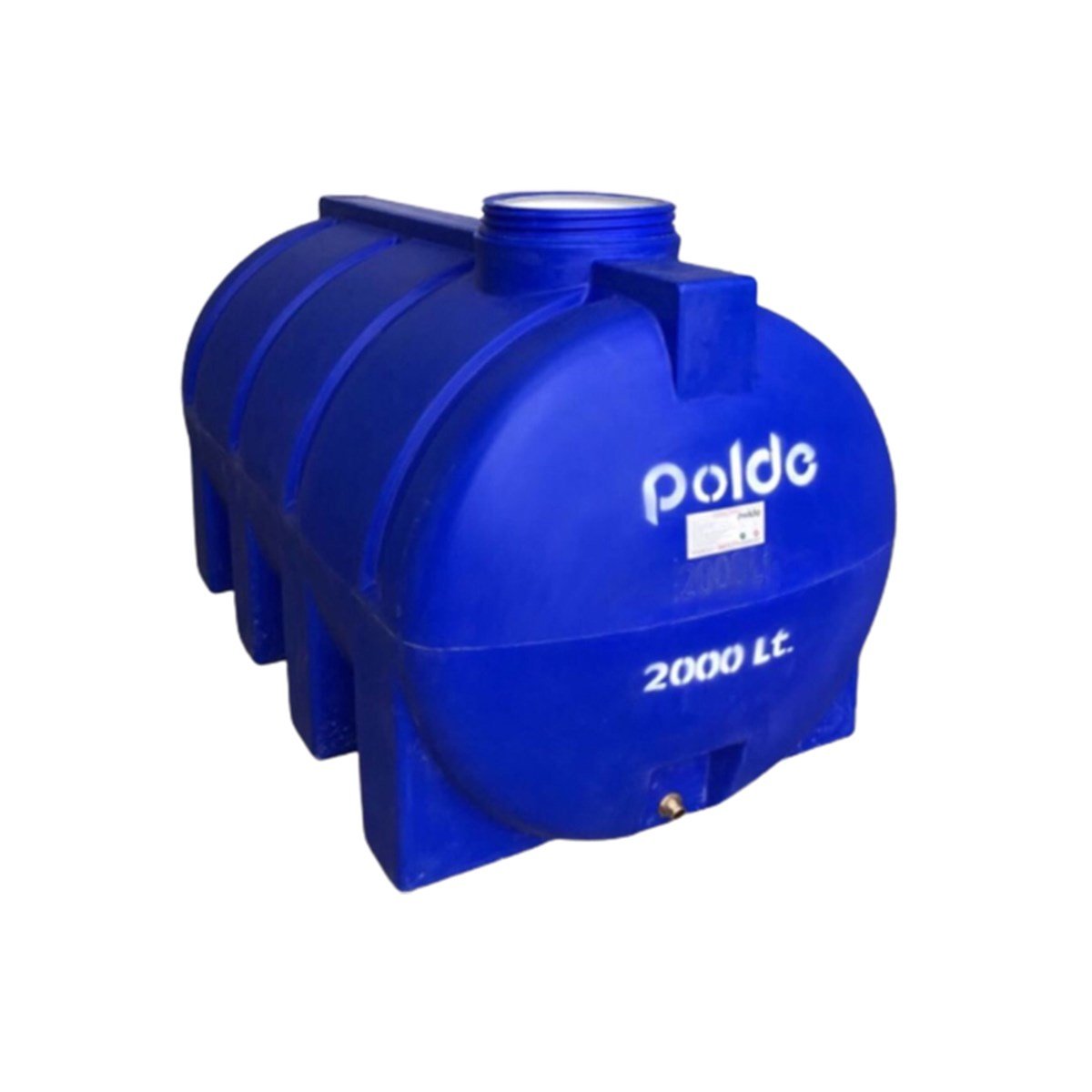 Polde Polietilen Çift Katlı Yatay Mavi Su Deposu 2000 Lt  resmi