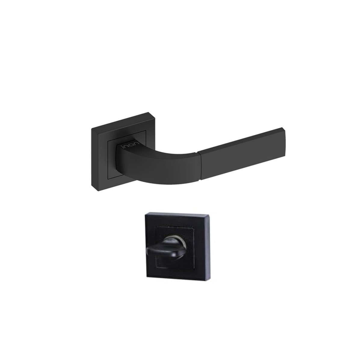 İnan As-252 R Jale Rozetli Kapı Kolu Wc Mat Siyah resmi