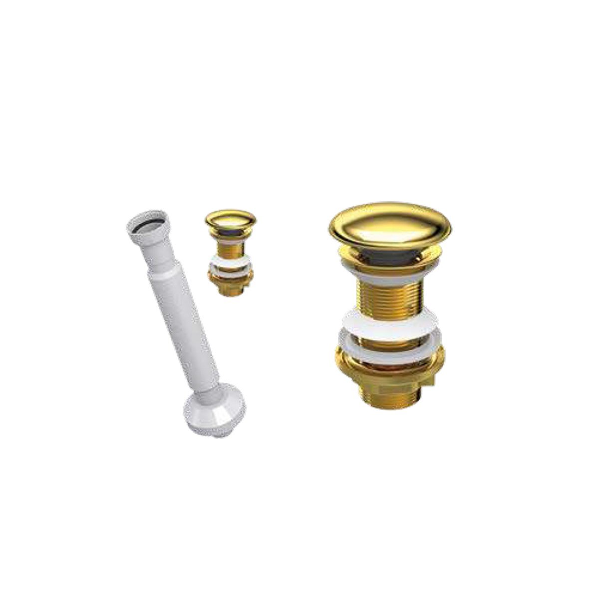 Elixir Pop Up Sifon Seramik Başlıklı Altın ve Körüklü Gider Borusu Taşma Deliksiz resmi