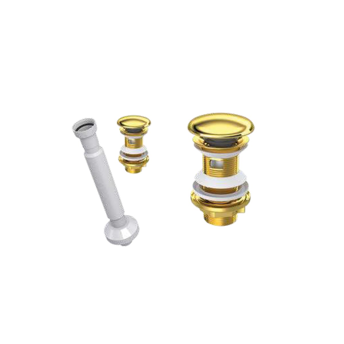 Elixir Pop Up Sifon Seramik Başlıklı Altın ve Körüklü Gider Borusu Taşma Delikli resmi