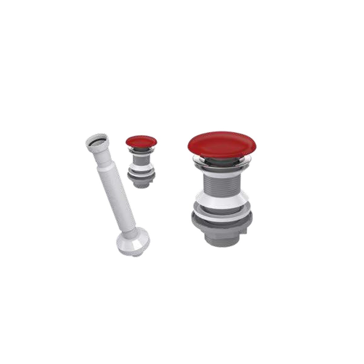 Elixir Pop Up Sifon Seramik Başlıklı Kırmızı ve Körüklü Gider Borusu Taşma Deliksiz resmi