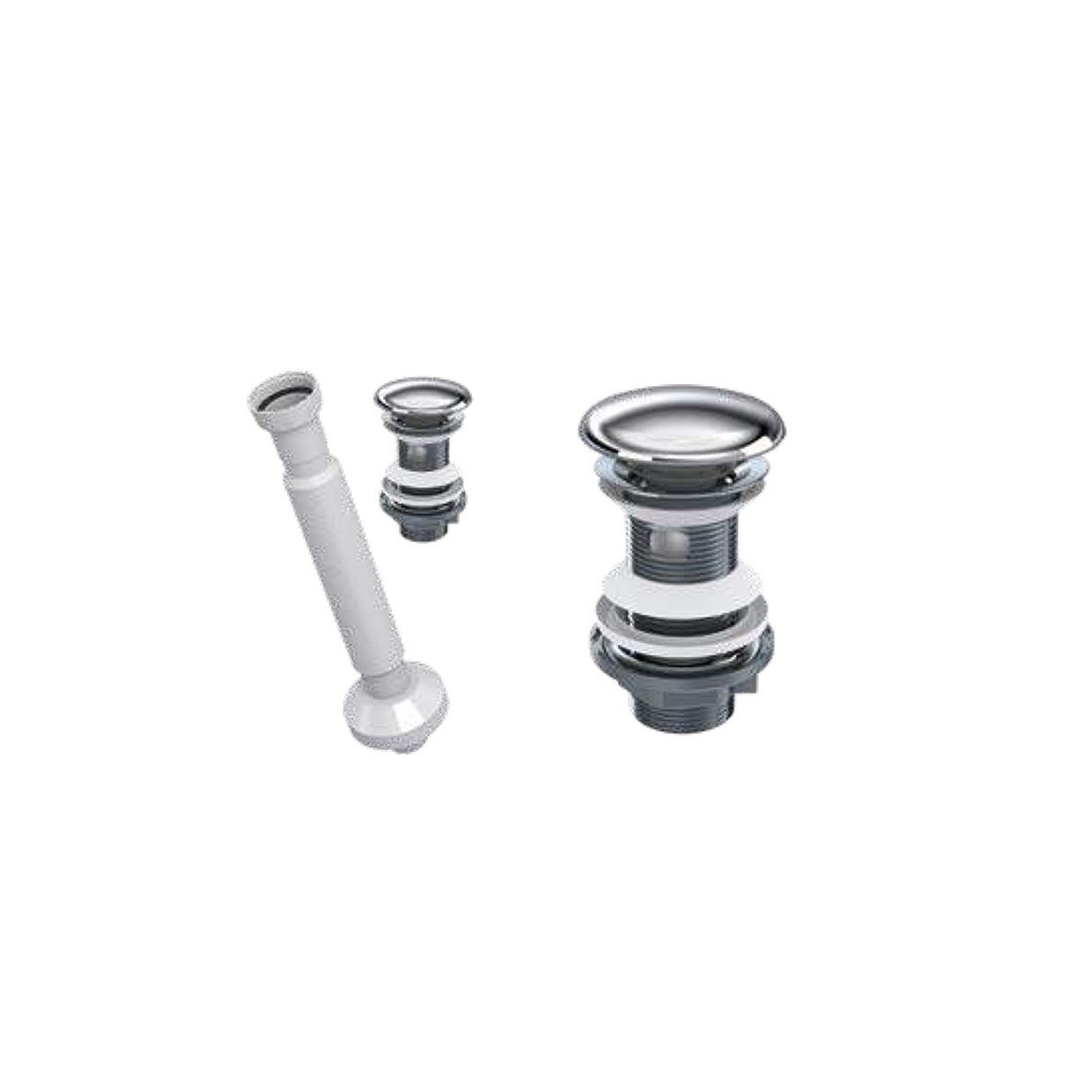 Elixir Pop Up Sifon Seramik Başlıklı Krom ve Körüklü Gider Borusu Taşma Deliksiz resmi