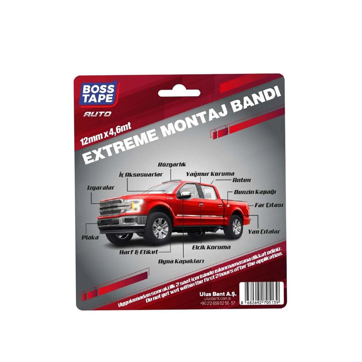 Boss Tape Oto Montaj Bandı Extreme 12mmx4,6mt resmi