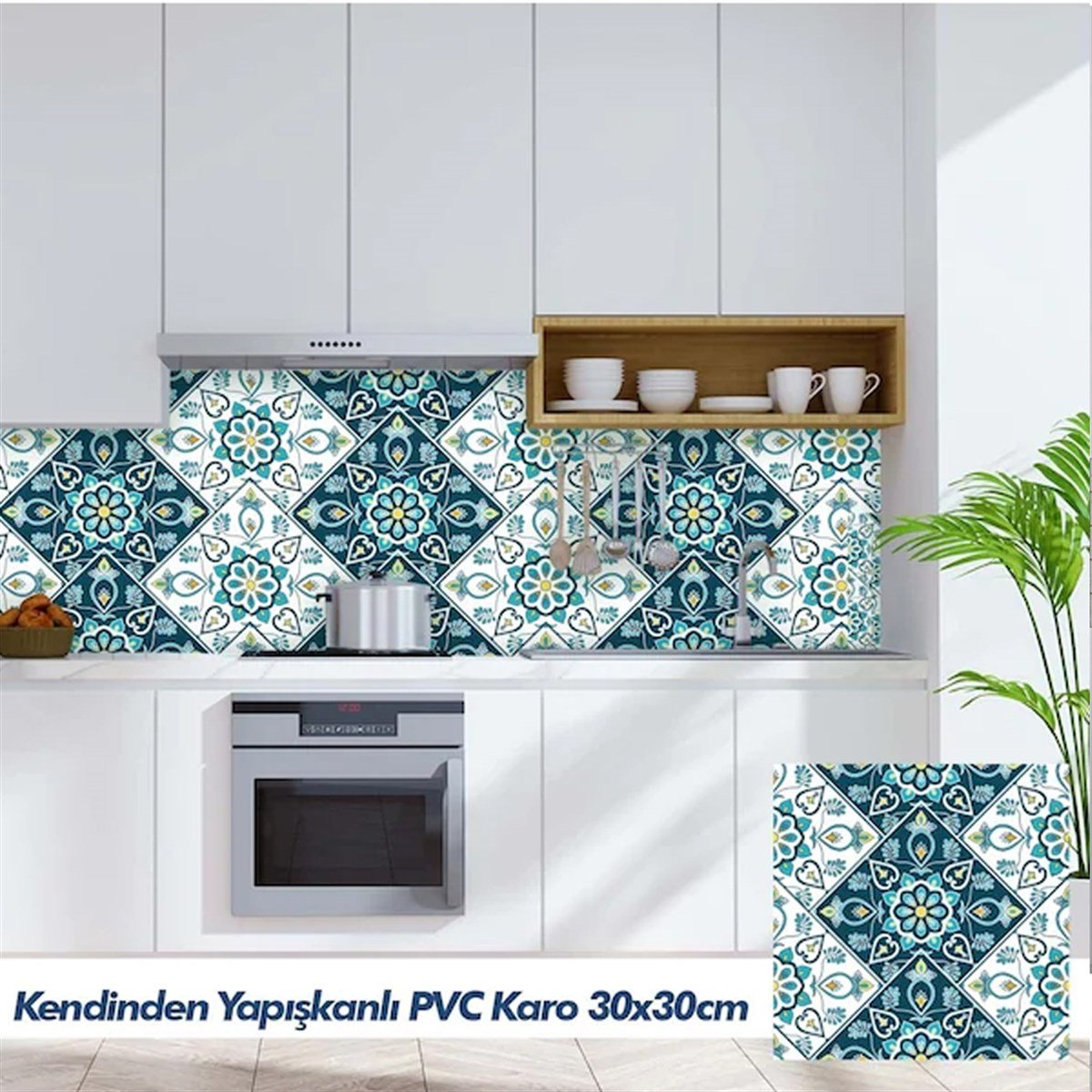 Boss Tape Yapışkanlı Pvc Karo Flower Mosaıc 30x30cm resmi