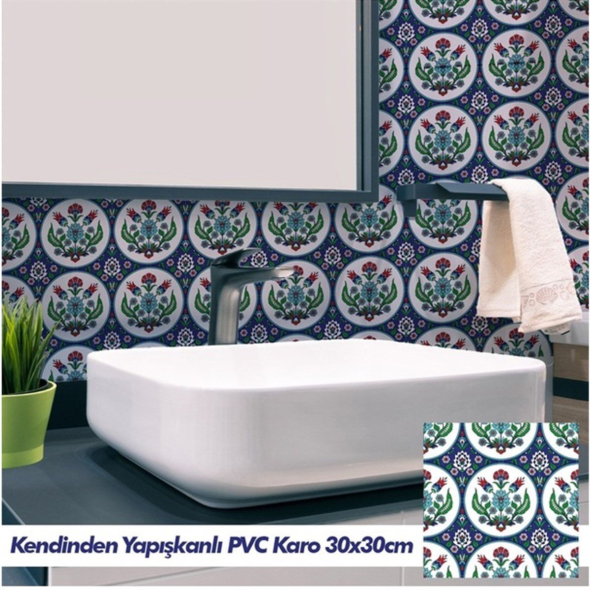 Boss Tape Yapışkanlı Pvc Karo İznik 30x30cm resmi