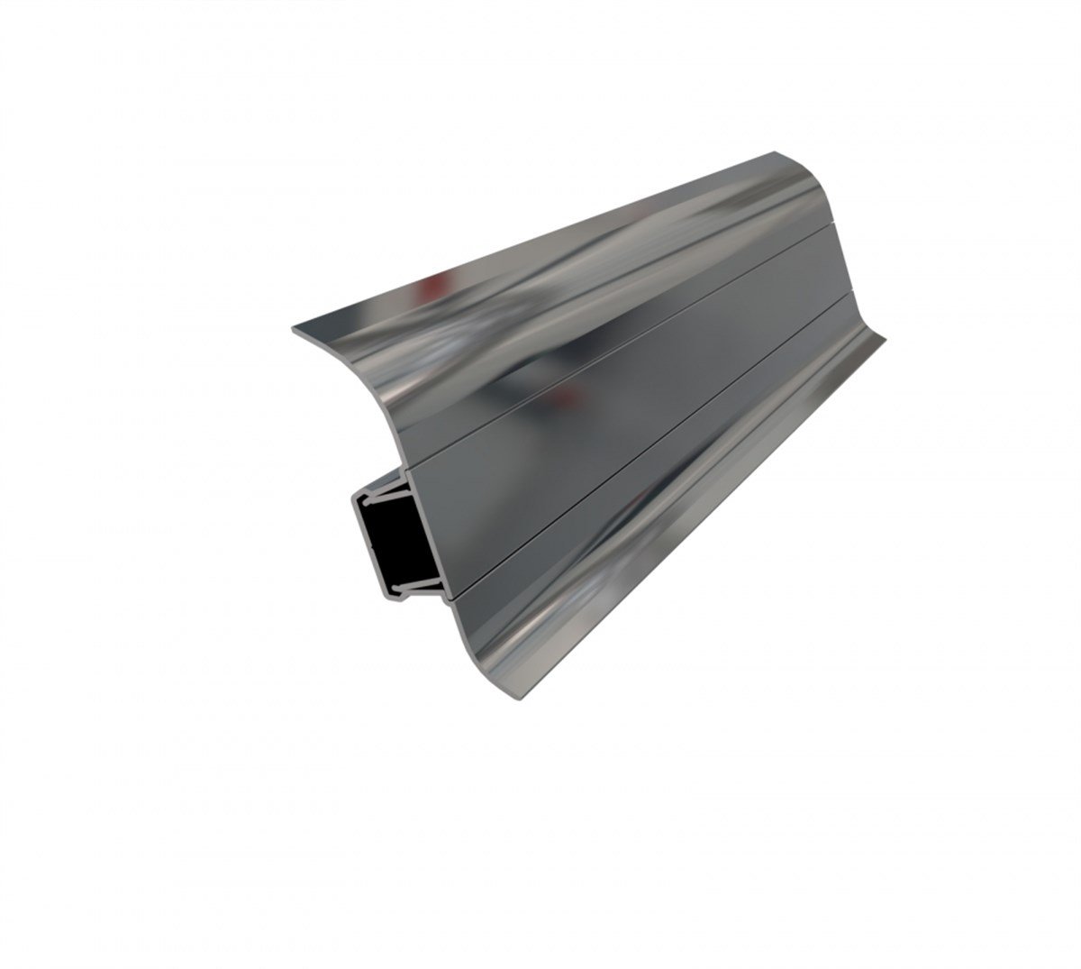 Tesay Kablo Kanallı Alüminyum Süpürgelik Profili 60 Mm Krom Parlak 250 Cm Spalmpr resmi