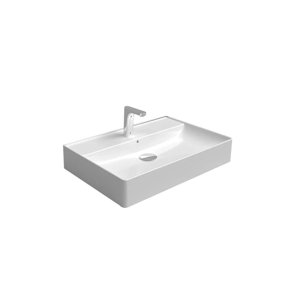 Newarc Power Tezgah Üstü Lavabo Beyaz 60x45x12cm POW.L060 resmi