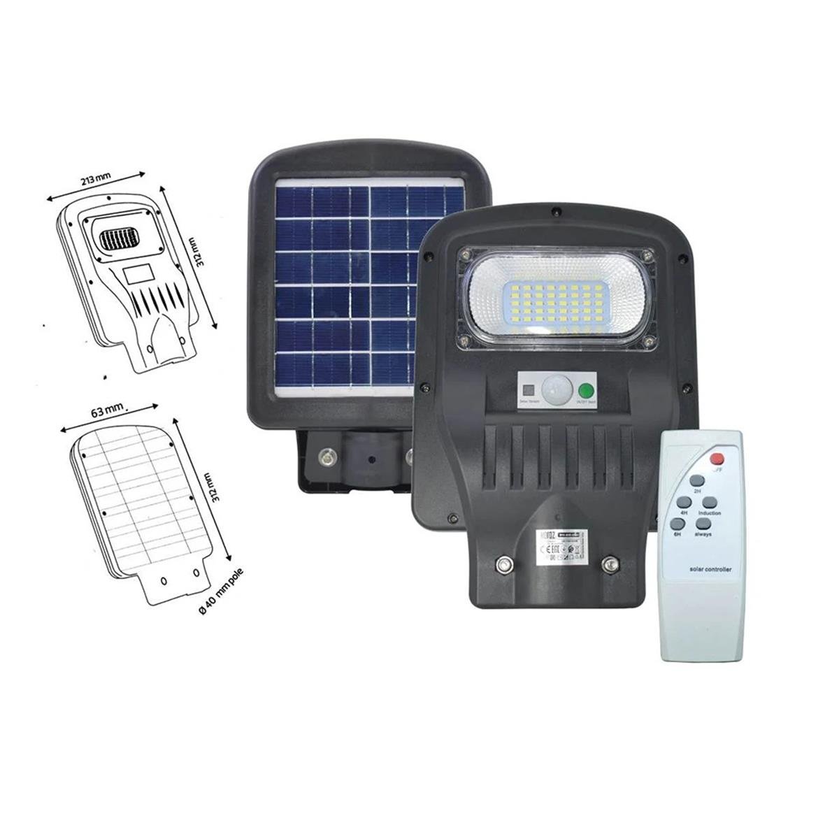 Horoz Grand 50w Led Solar Sokak Armatürü 6400k Beyaz Işık resmi