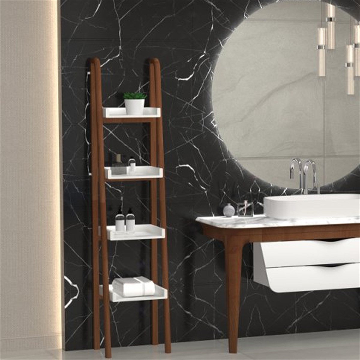 Aquanil Brezza Raflı Modül - Kayın resmi