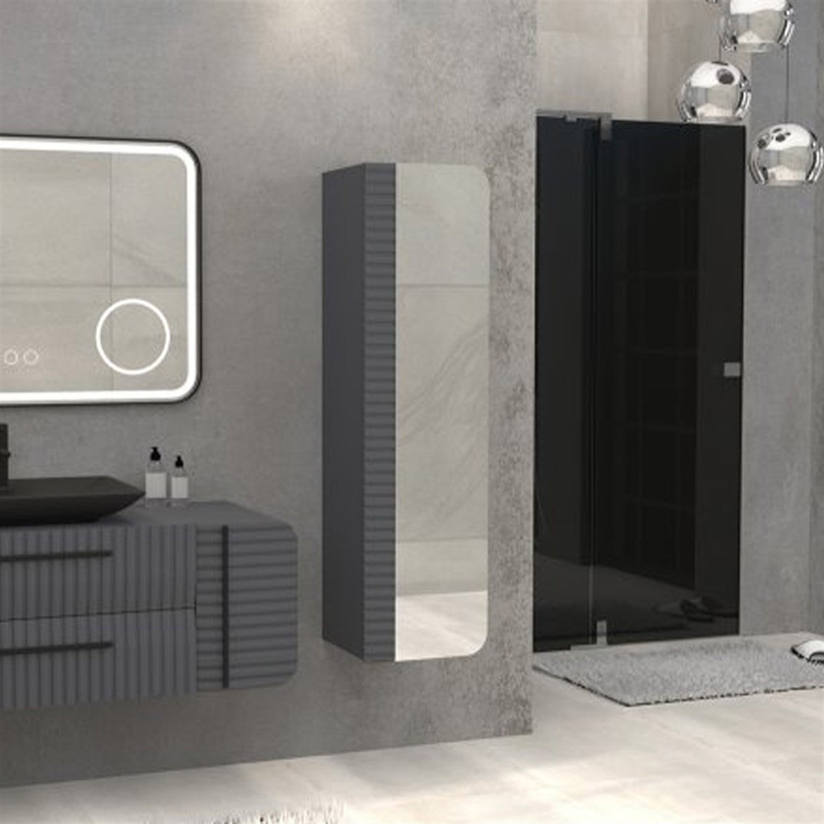 Aquanil Anemon Boy Dolabı - Antrasit resmi