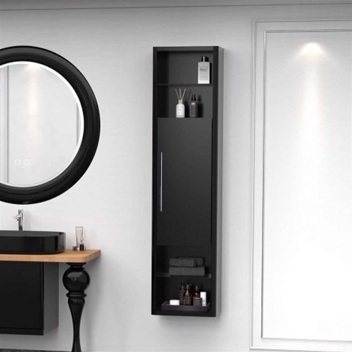 Aquanil Prestige Boy Dolabı - Siyah resmi