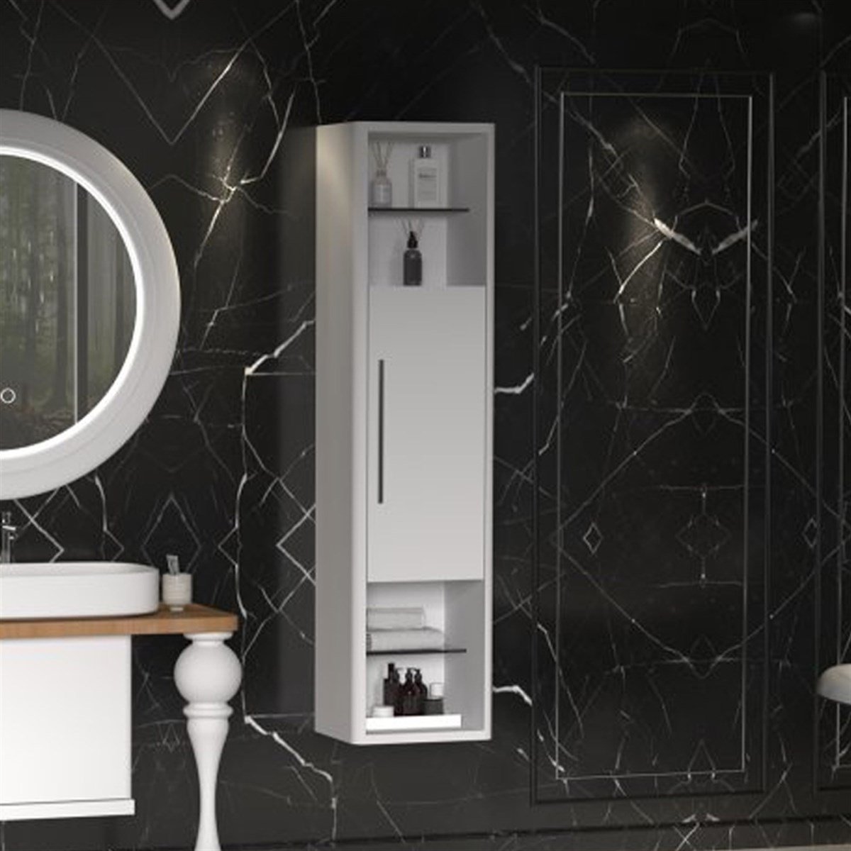 Aquanil Prestige Boy Dolabı - Beyaz resmi