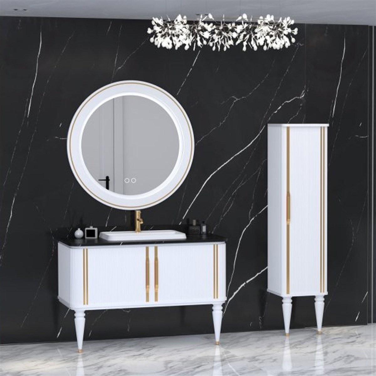 Aquanil Lauro 120 Cm Banyo Dolabı - Beyaz resmi