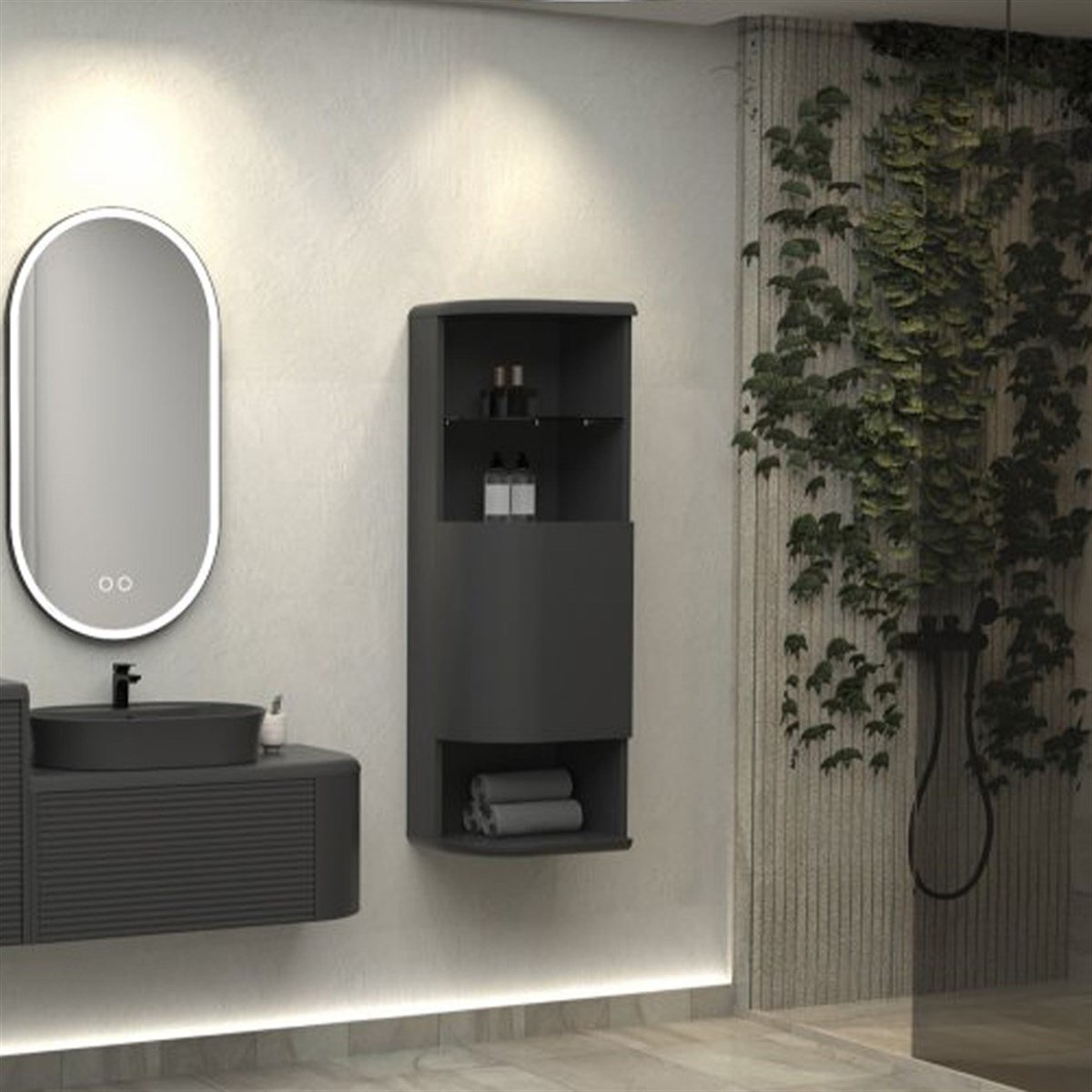 Aquanil Siesta Boy Dolabı - Antrasit resmi