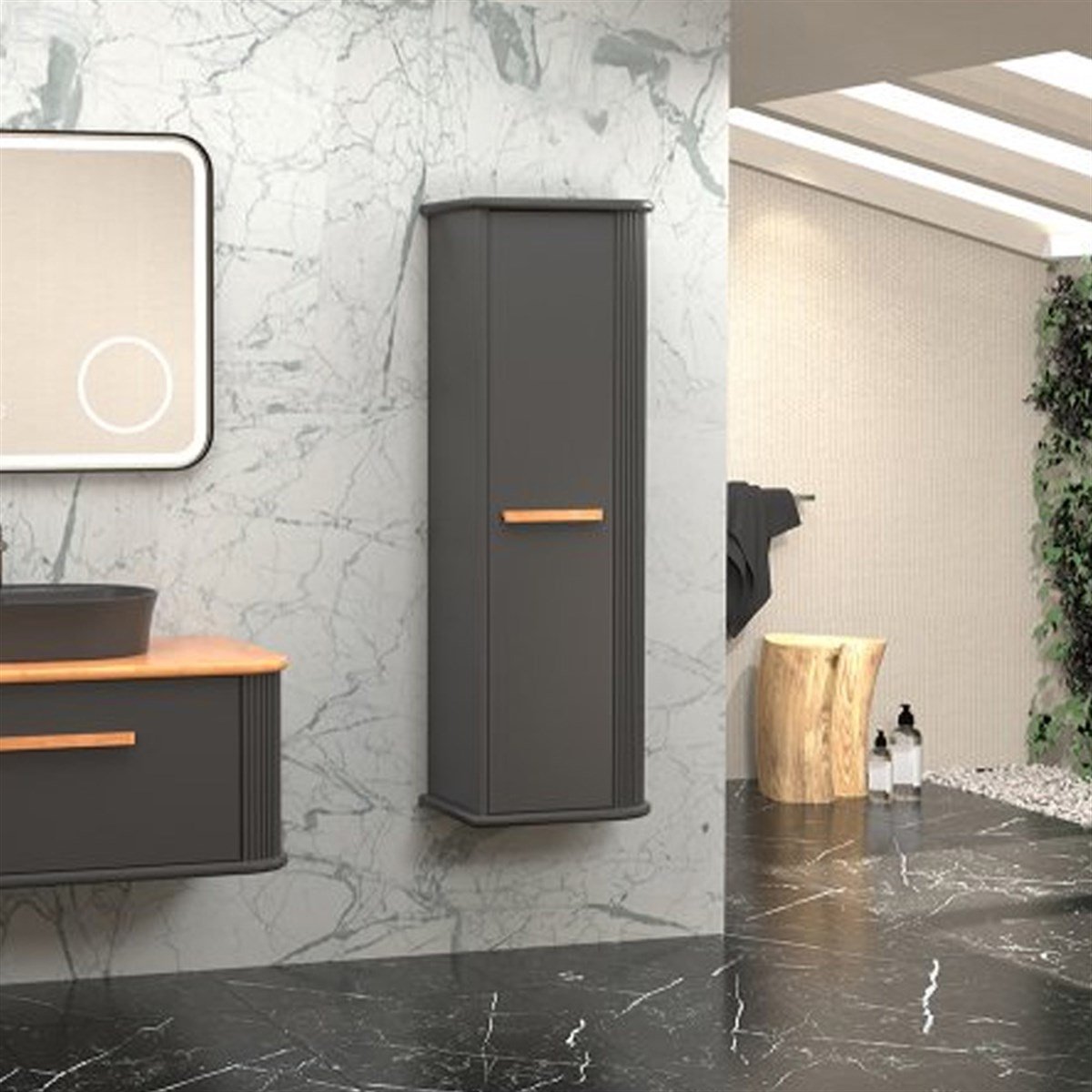 Aquanil Casse Boy Dolabı - Antrasit resmi