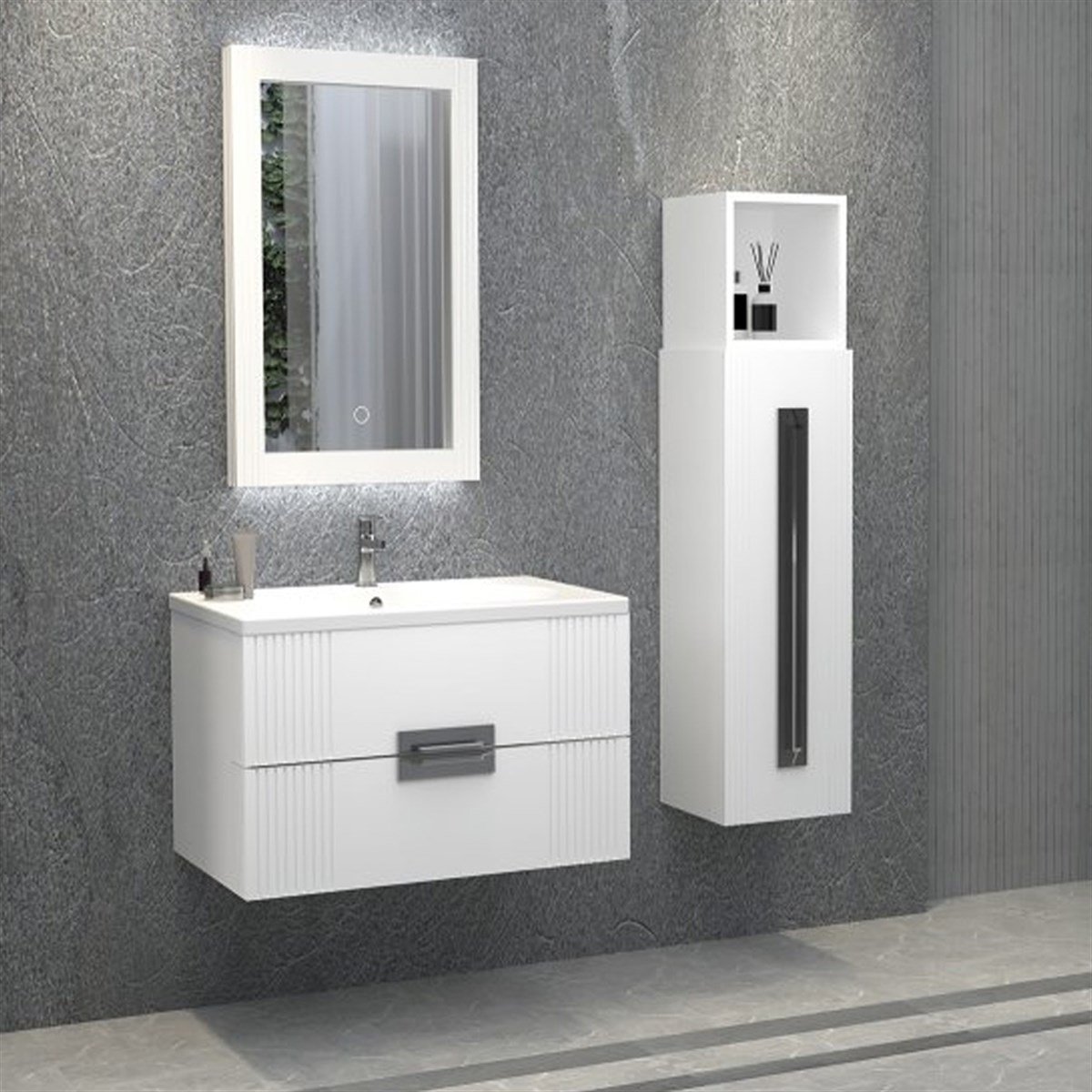 Aquanil Nueva 80 Cm Banyo Dolabı - Beyaz resmi