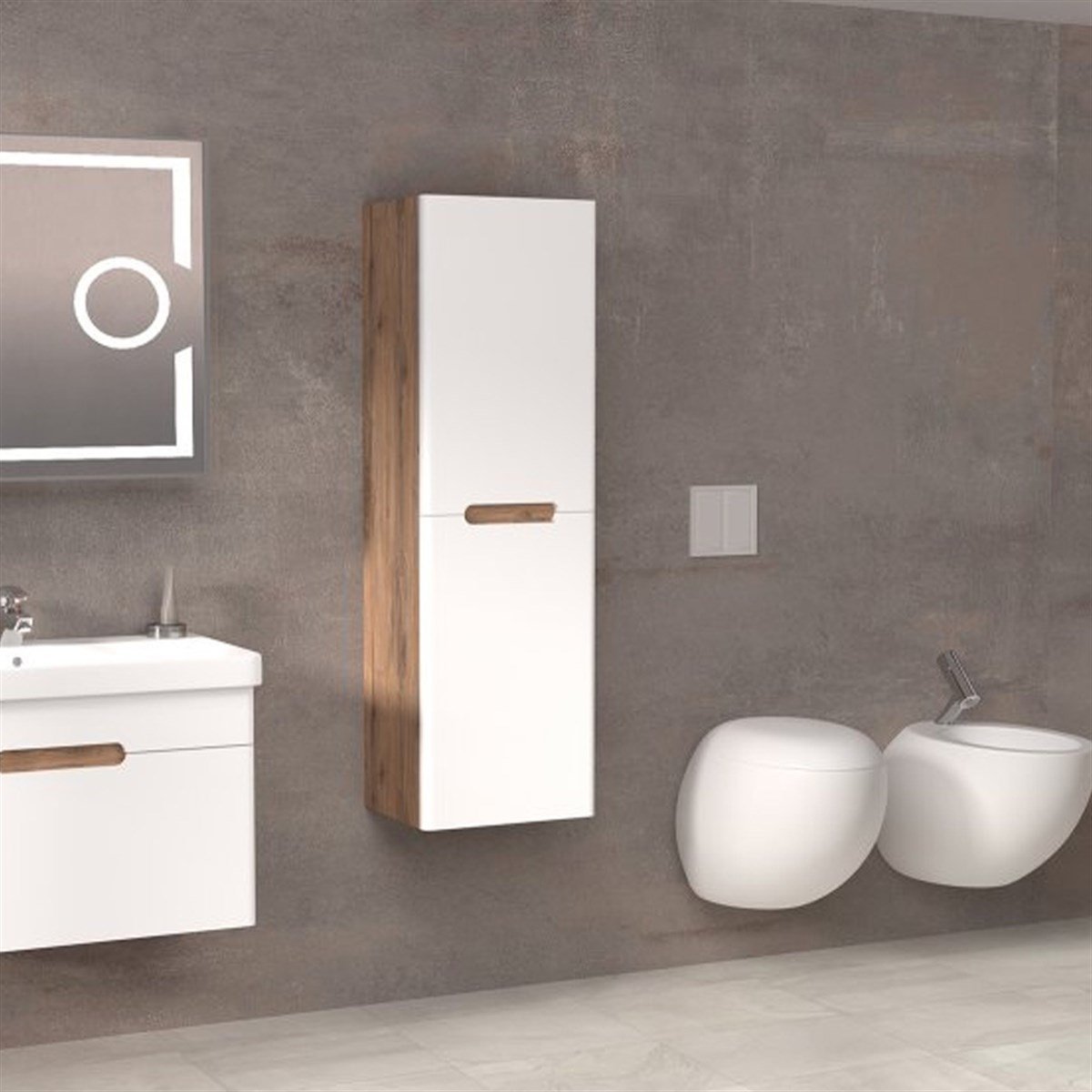 Aquanil Olimpia Boy Dolabı - Dorado/beyaz resmi