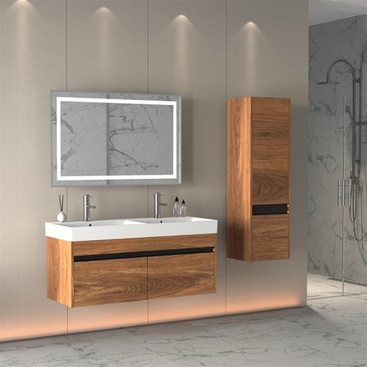 Aquanil venti 120 Cm Banyo Dolabı - Ceviz resmi