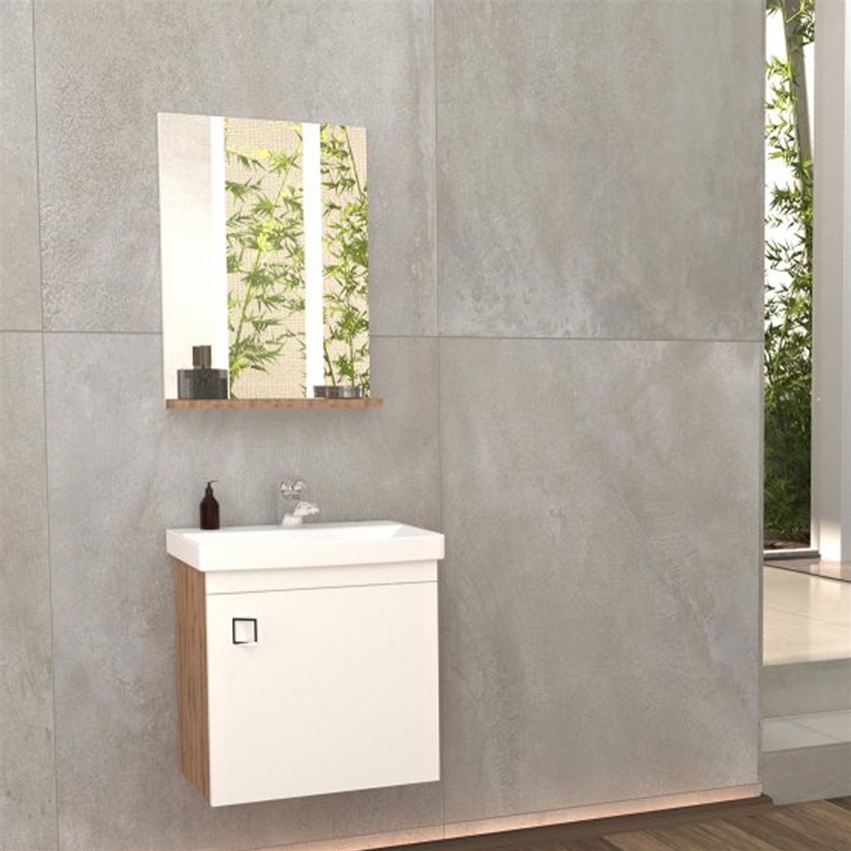 Aquanil Micra 50 Cm Banyo Dolabı - Dorado/beyaz resmi