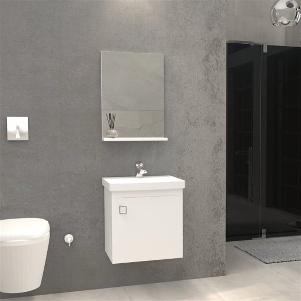 Aquanil Micra 50 Cm Banyo Dolabı - Beyaz resmi