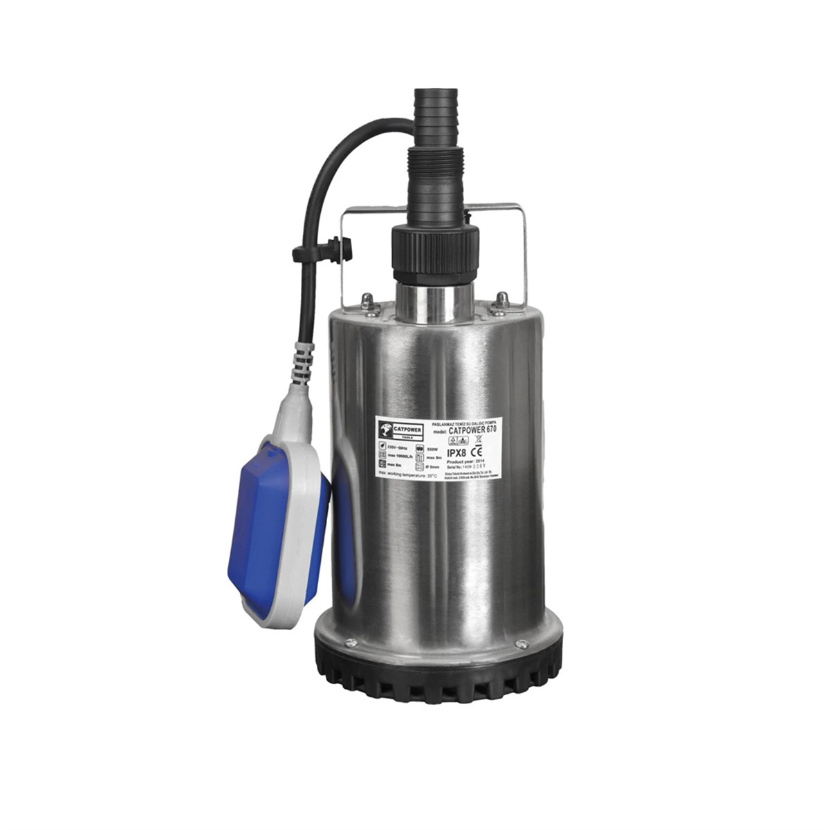 Catpower 670 Dalgıç Pompa Temiz Su Paslanmaz Gövde 550 W resmi