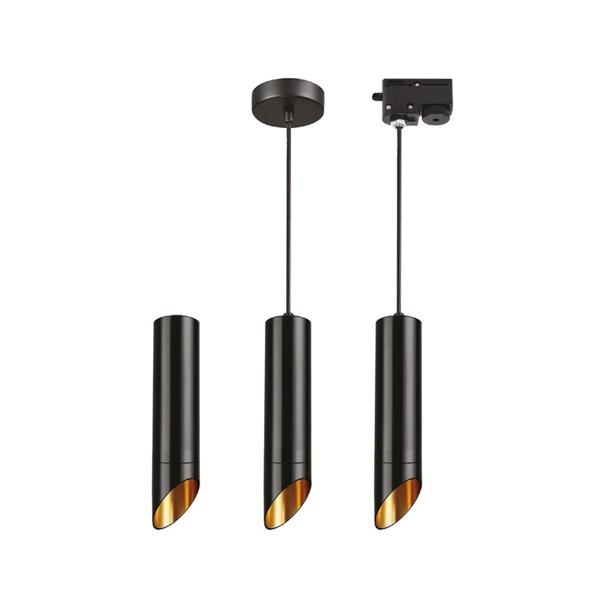 Forlife Boru Tipi Sarkıt Gu10 Duy Siyah/rose FL-2256 S resmi