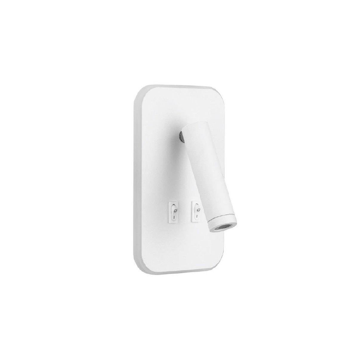 Forlife 13W Beyaz Kasa Çift Fonksiyonlu Yatak Başı Armatür Aplik 3200k Gün Işığı FL-2298 B resmi