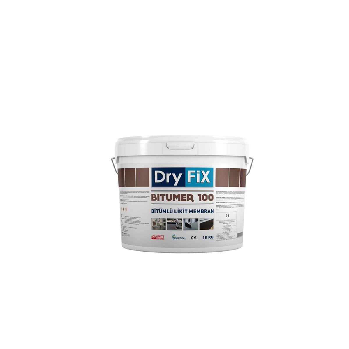 Dryfix Bitümer 100 Süper Elastik Bitümlü Likit Membran 18 Kg  resmi