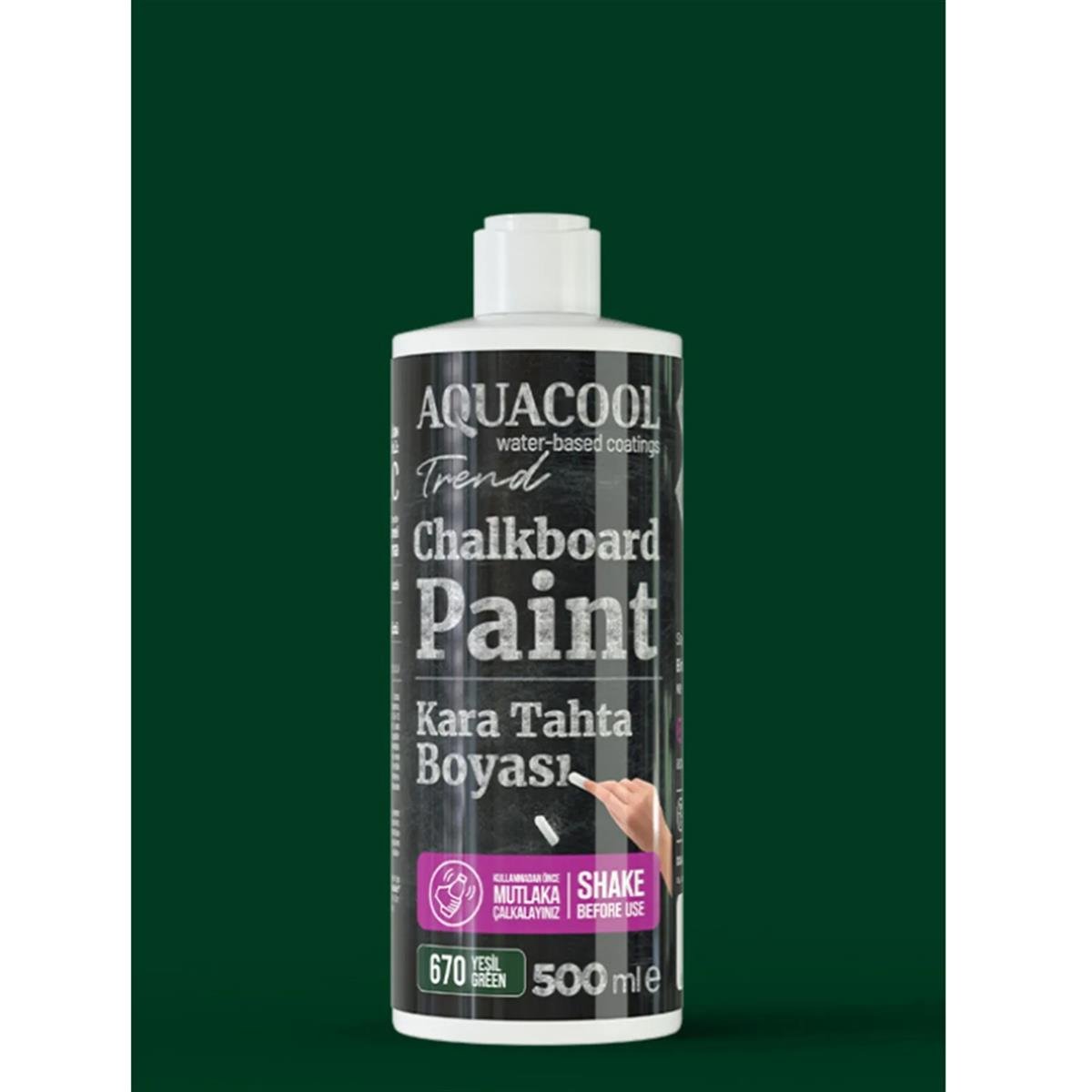 Aquacool Trend Kara Tahta Boyası 150 ML 670 Yeşil resmi