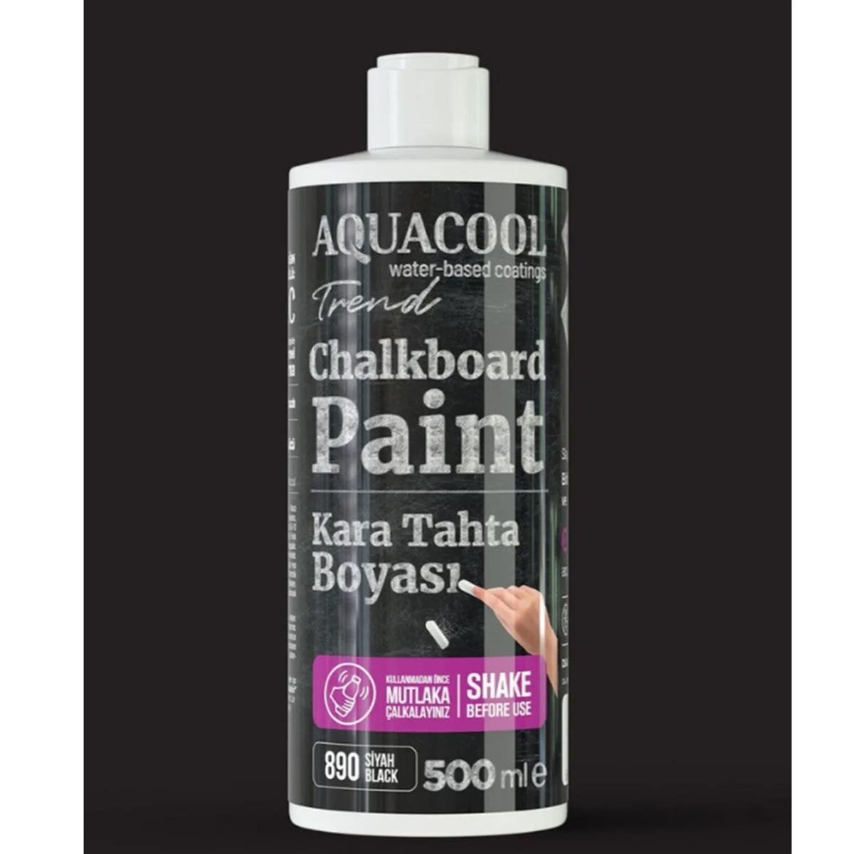Aquacool Trend Kara Tahta Boyası 500 ML 890 Siyah resmi