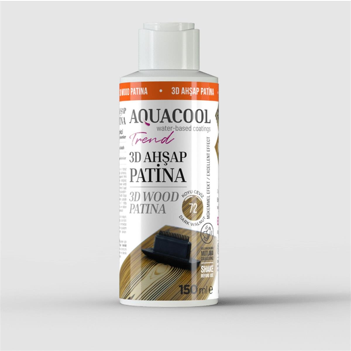 Aquacool Trend 3d Ahşap Patina 150 ML 72 Koyu Ceviz resmi