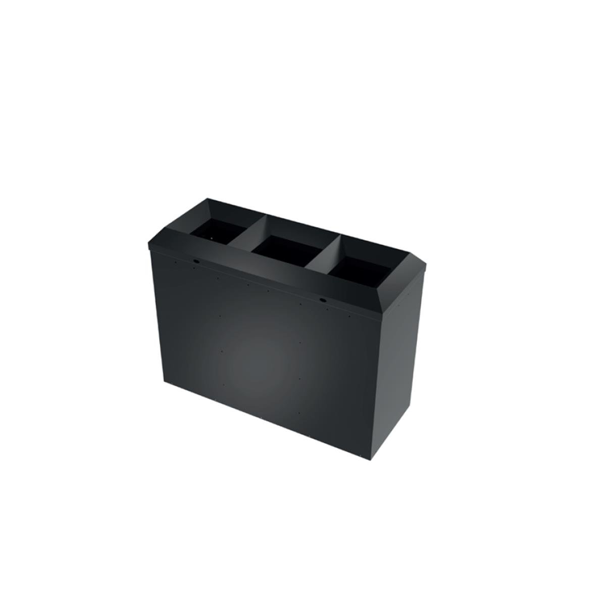 Maxiflow 3 Bölmeli Boyalı Geri Dönüşüm Atık Kovası Lüks Kapak 32556 resmi