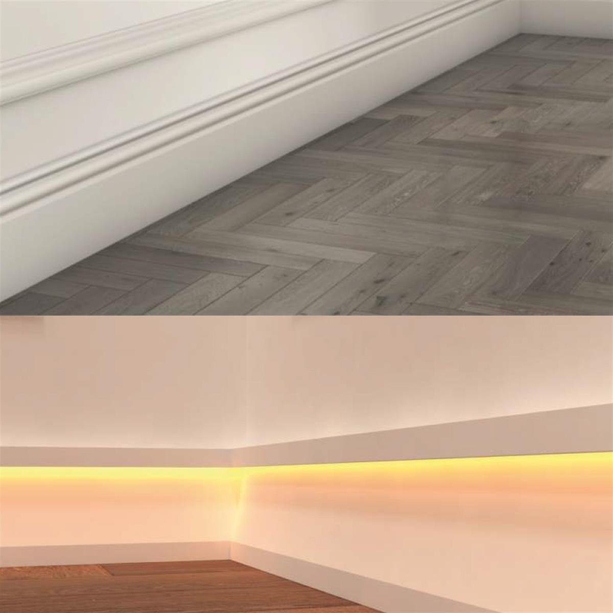 Boyanabilir Dekoratif Süpürgelik 12 cm (1 Boy 240 cm) D303 resmi