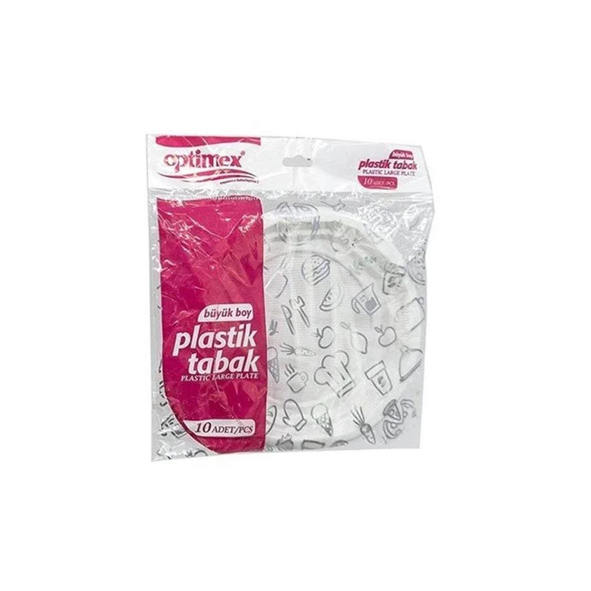 Optimex Plastik Büyük Tabak 10'lu resmi
