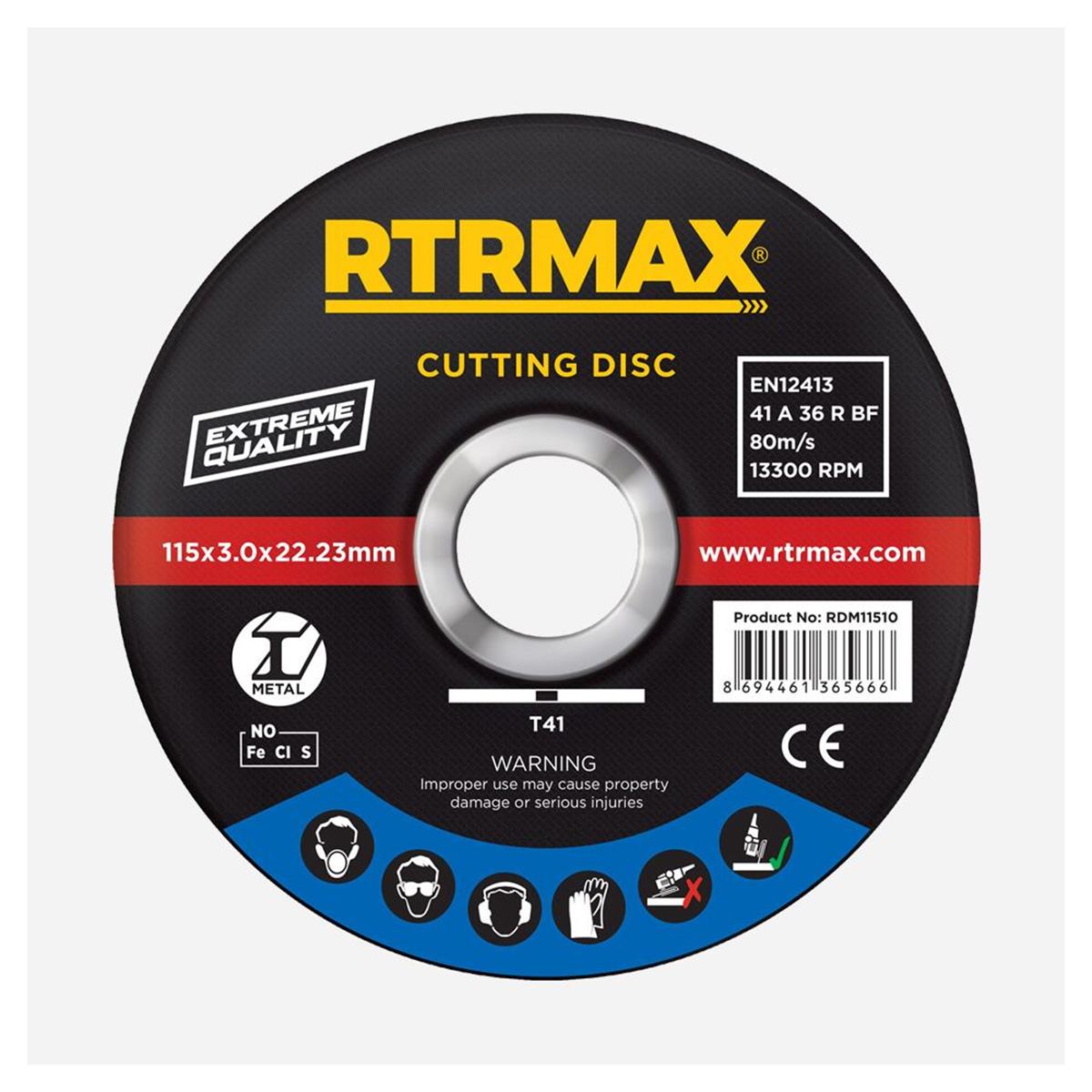 Rtrmax Rdm11530 Metal Kesme Diski 115x3.0x22mm resmi