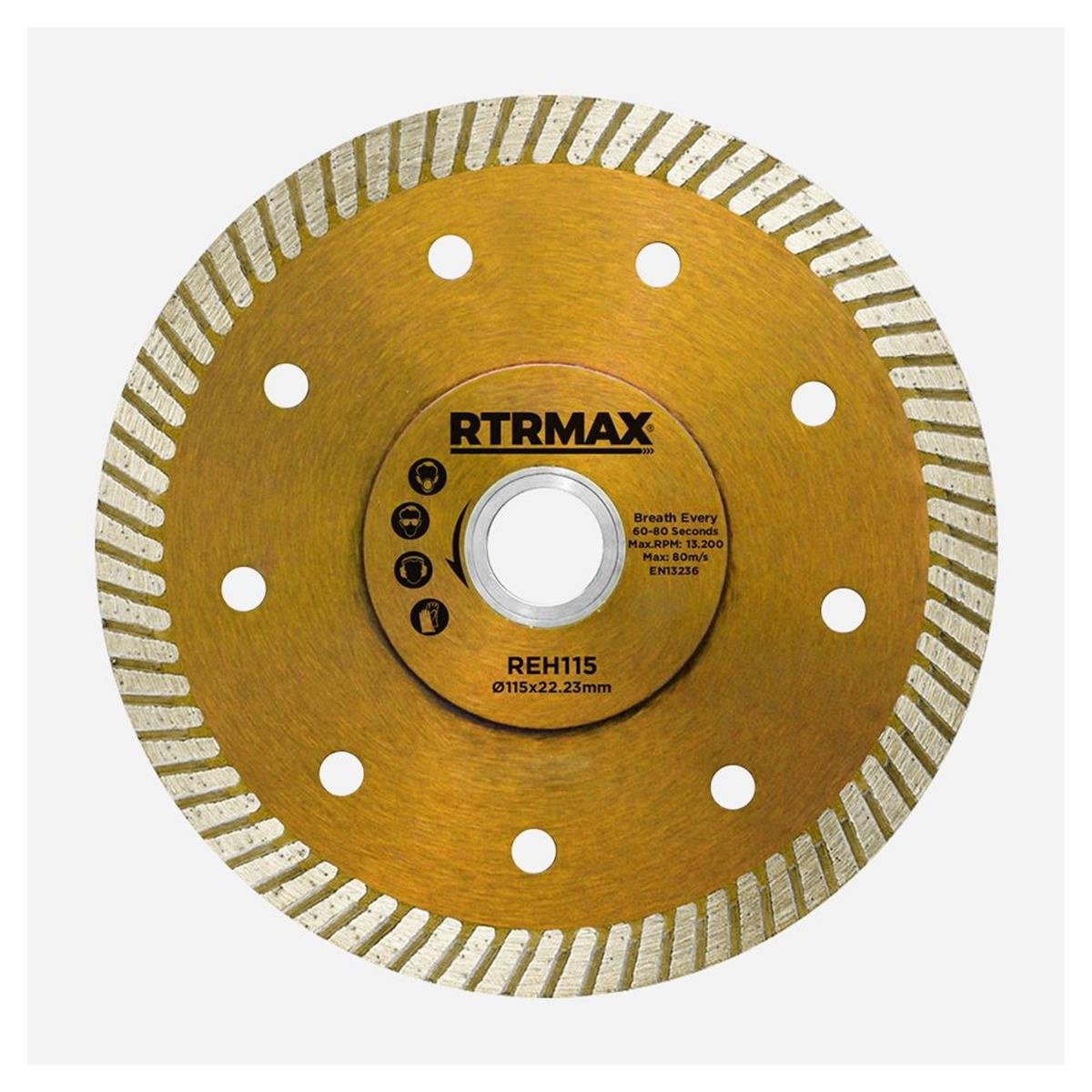 Rtrmax Reh115 Çapaksız Turbo Kesim Elmas Testere 115x1.4x22mm resmi