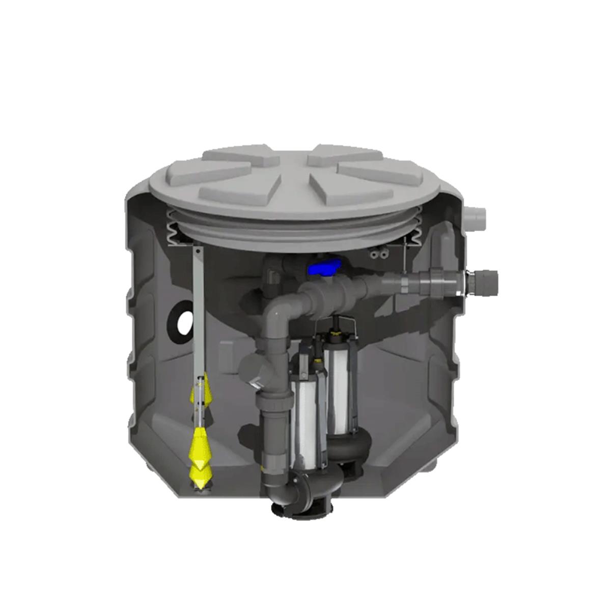 Sanifos 610 2 Sld S Çift Pompalı Monofaze Yağmur Suyu Tahliye Pompası resmi