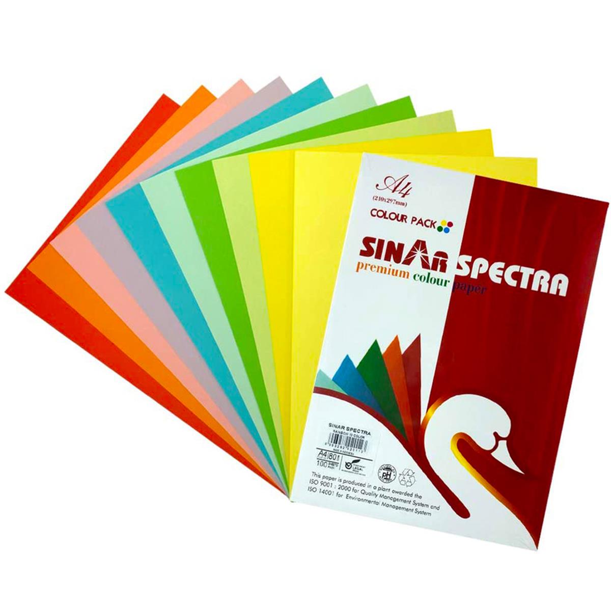 Spectra Color Sinar Spectra A4 Renkli Fotokopi Kağıdı 10 Renk 100'lü Paket resmi