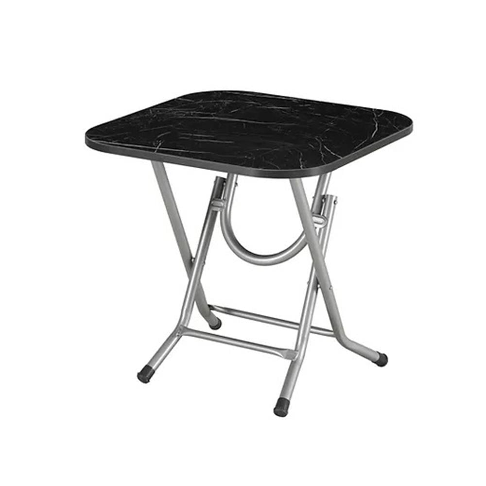 Doğan Lüks Mermer Desen Katlanır Piknik Masa Siyah 60x60 Kp-660 resmi